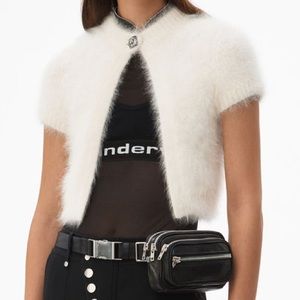 Alexander Wang \ Crew Neck cardigan with ivory